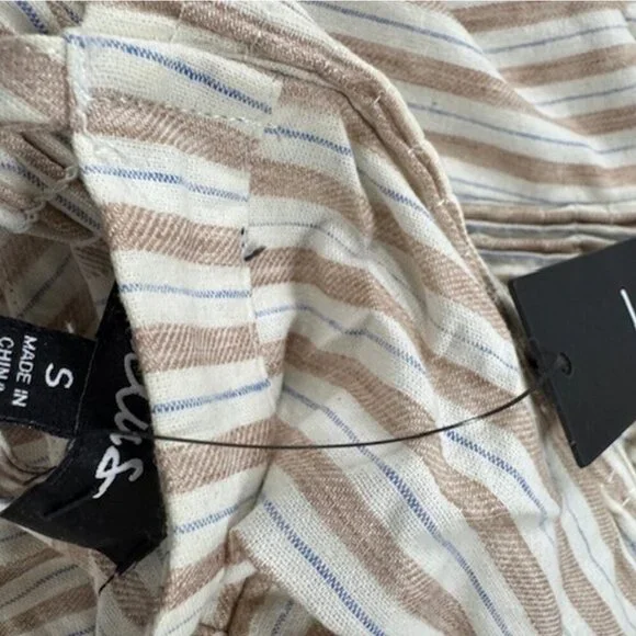 Lulus Beauty at the Beach Tan Striped Tiered Tassel Maxi Dress NWT - Picture 9 of 11